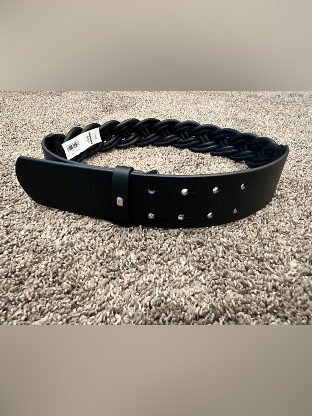NEW Express Black Braided Waist Belt Size XS/S Chic Minimalist Accessory